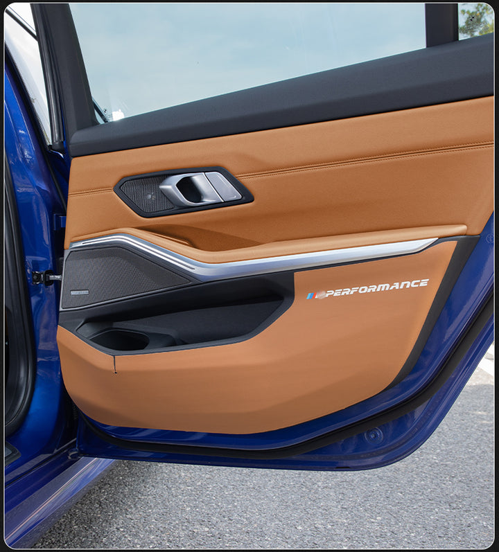 BMW New3シリーズドアキックパッドX4X3チェンジデコレーションアクセサリー325liカーインテリアレザー保護ステッカー