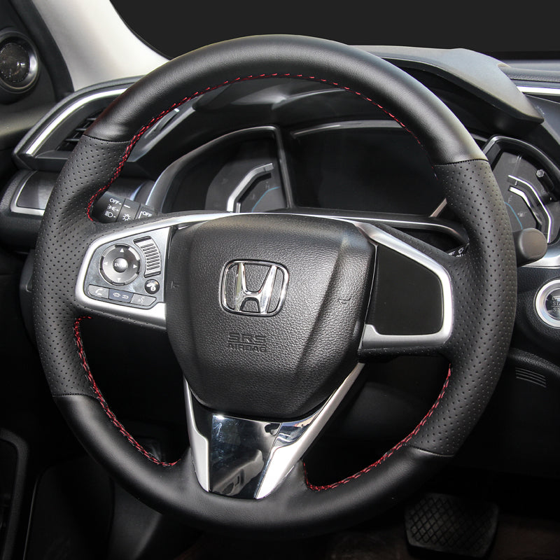 HONDA ホンダ 本革 グリップ感抜群 編み込み オーダーメイド ハンドルカバー 取り付け簡単
