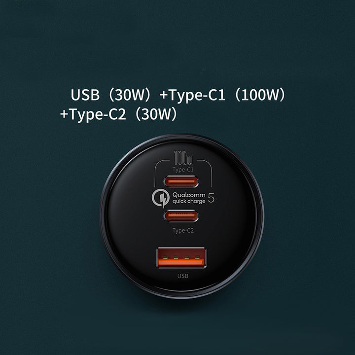 カーチャージャー 160w パソコン対応 急速充電 USBポート3つ Type-C シガーソケット