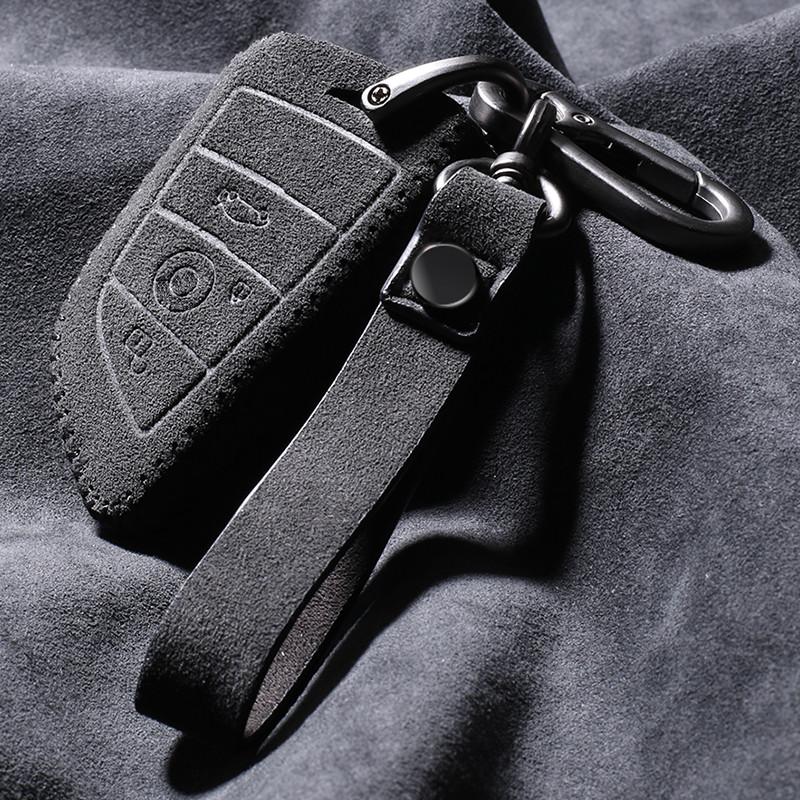 BMW車用 キーカバー キーホルダー Alcantara スエード素材  3シリーズ6シリーズ7シリーズX1 X2 X3 X5 X6 X7 手触れよい 高級感 高品質 柔らかい 耐摩耗性