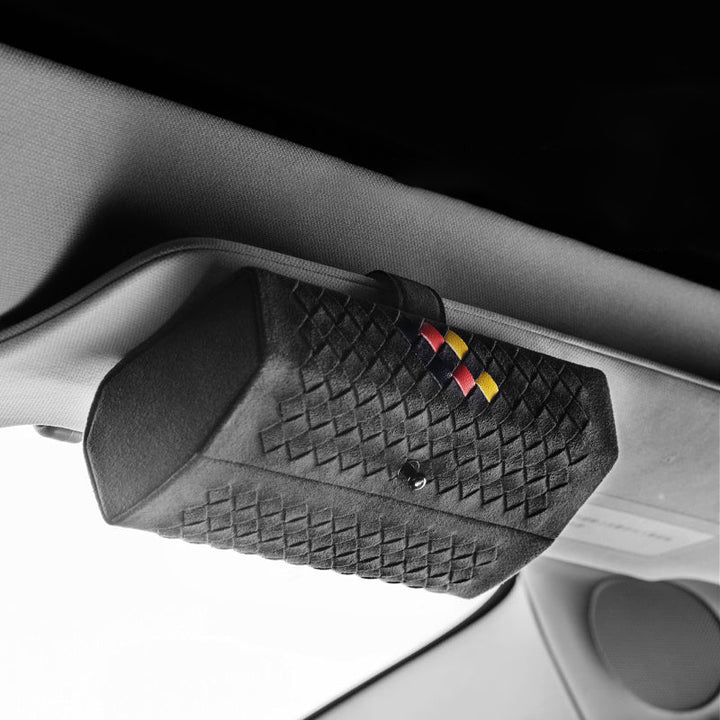 車用収納 豪華スエード 多機能 おしゃれ メガネクリップ サンバイザー収納 サングラスケース