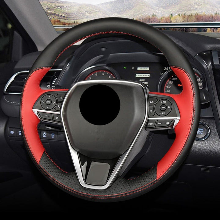 TOYOTA トヨタ 本革 編み込み式 ハンドルカバー フィット感抜群 手触れよし