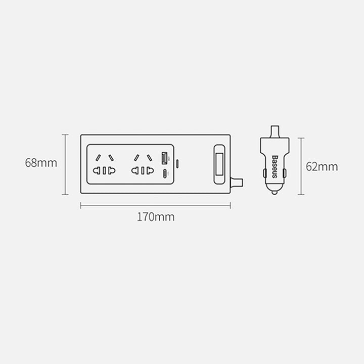 車載用インバーター パソコン対応 12V AC100V 150W 9重保護 ディスプレイ付き 静音タイプ