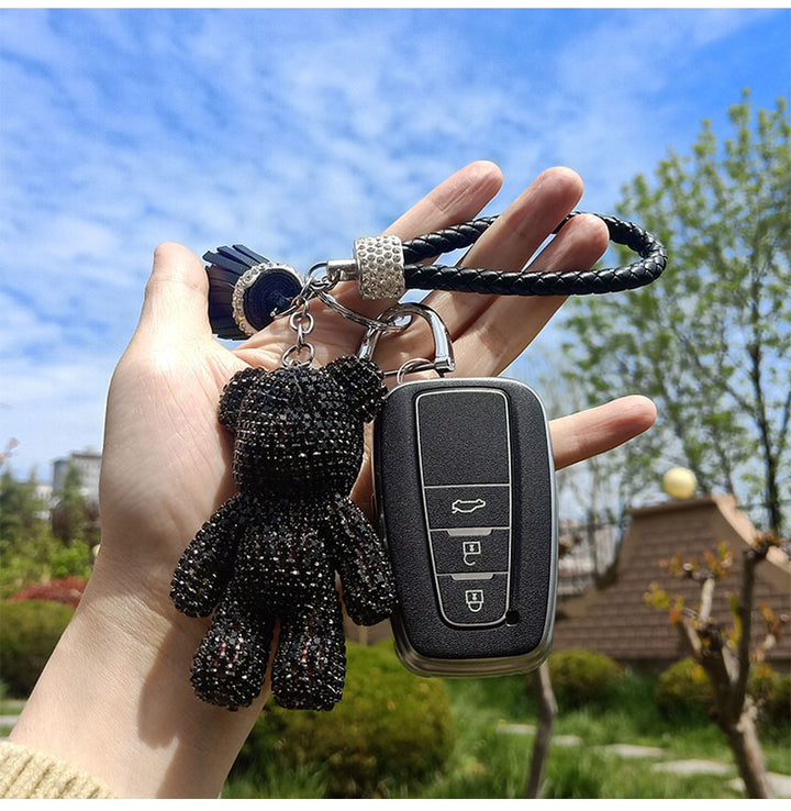 TOYOTA かわいい クマ クリスタル トヨタ キーケース 手触りいい 高級 傷防止