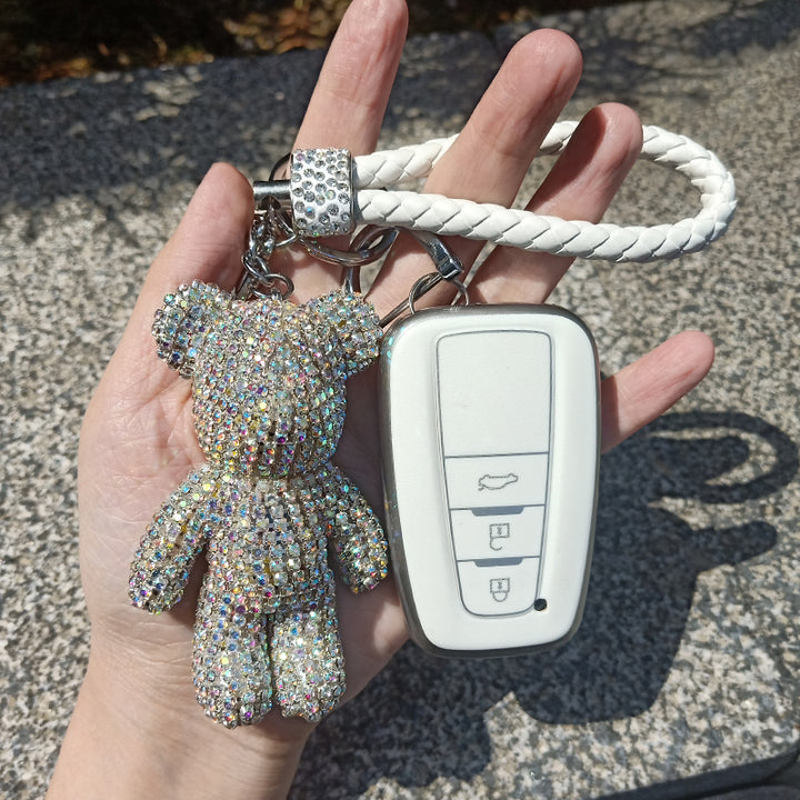 TOYOTA かわいい クマ クリスタル トヨタ キーケース 手触りいい 高級 傷防止