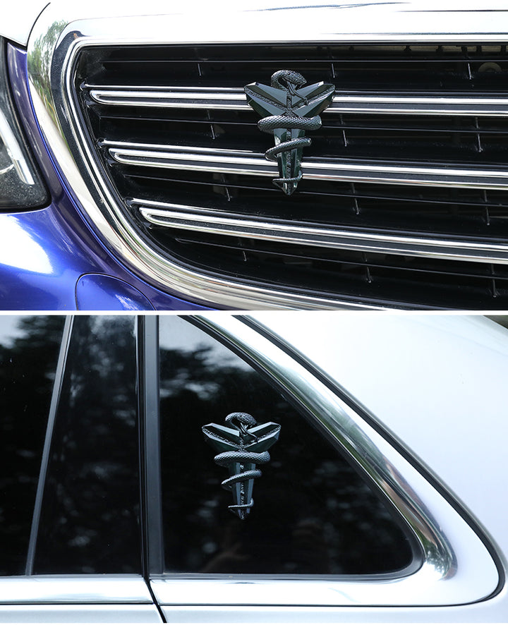 バイパー KOBE ブラック マンバ ロゴ 3D 金属 車 貼り付け 装飾 ステッカー