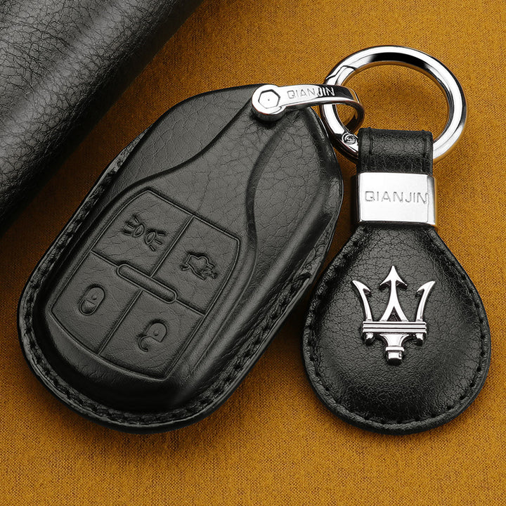 Maserati スマートキー ケース キー カバー 高級 レザー マセラティ キーケース 汚れ 滑り 傷 防止 ブラック