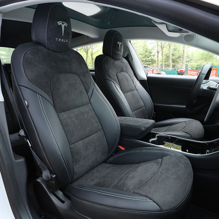 テスラ専用 車種専用設計 高級シートカバー JUSTFIT保証 スエードレザー おしゃれ 全席セット