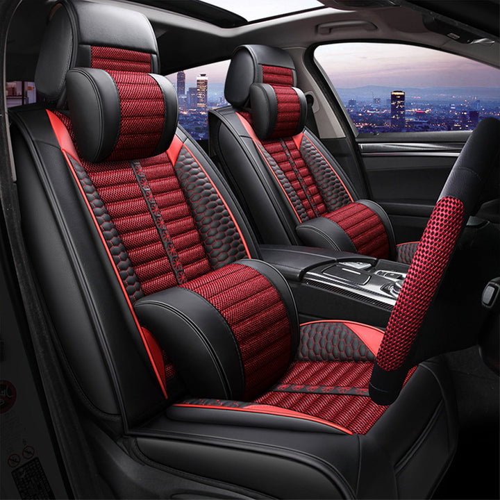 リネン製 汎用シートカバー フィット感抜群 4色 通気防水 耐摩耗性 軽/普自動車 SUV