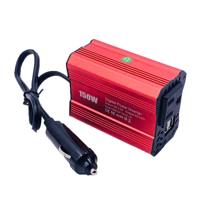 車載用インバーター 150W 12V 100V 修正正弦波 USBポート2口 コンバーター 防災用品 チャージャー