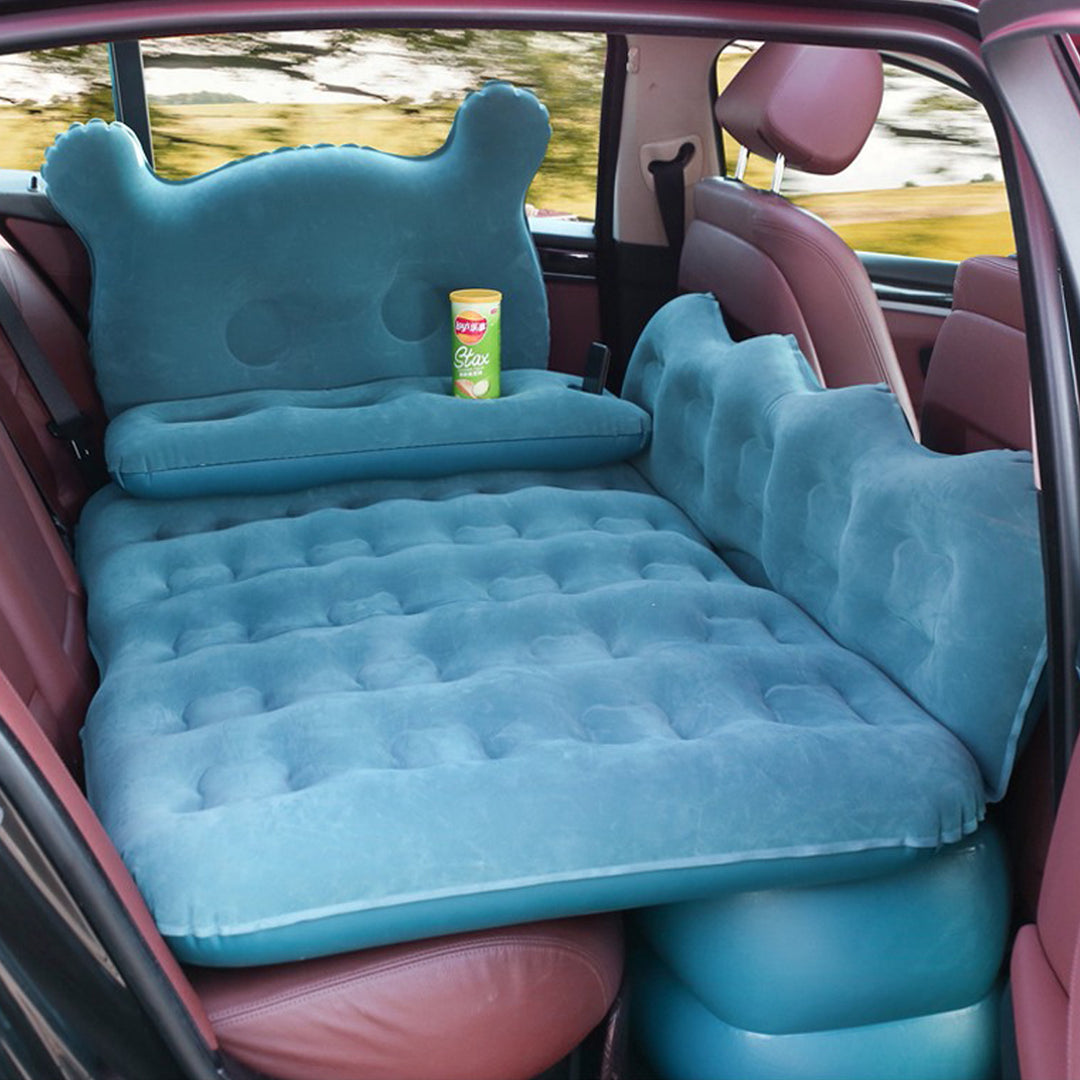 車中泊ベッド  かわいい 枕付き 電動ポンプ付属  キャンプ用品  エアーベッド  普通車 SUV