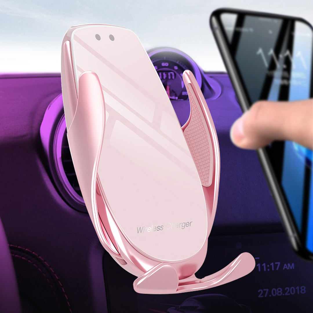 オシャレ 高級感 スマホホルダー ワイヤレス充電 エアコン吹き出し口/ 吸盤タイプ 女性