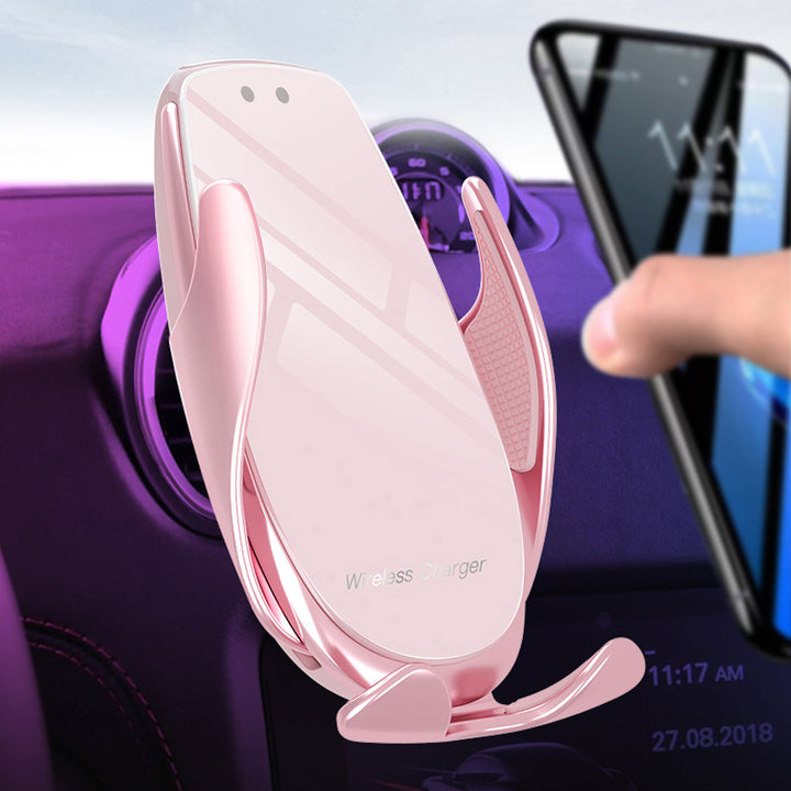オシャレ 高級感 スマホホルダー ワイヤレス充電 エアコン吹き出し口/ 吸盤タイプ 女性