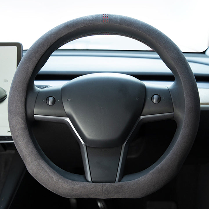 TESLAテスラ model3/Y/X/S アルカンターラスエード 高級ハンドルカバー D型  36CM