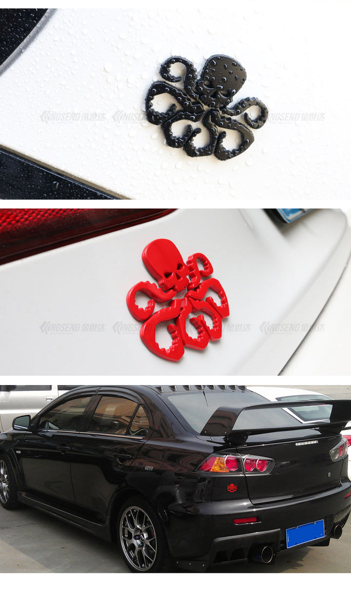3D スケルトン ロゴ マーベル ハイドラ 金属 車 ステッカー テールマーク