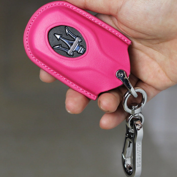 Maserati 本革 スマートキー ケース キー カバー 高級 レザー マセラティ キーケース 汚れ 滑り 傷 防止 ブラック