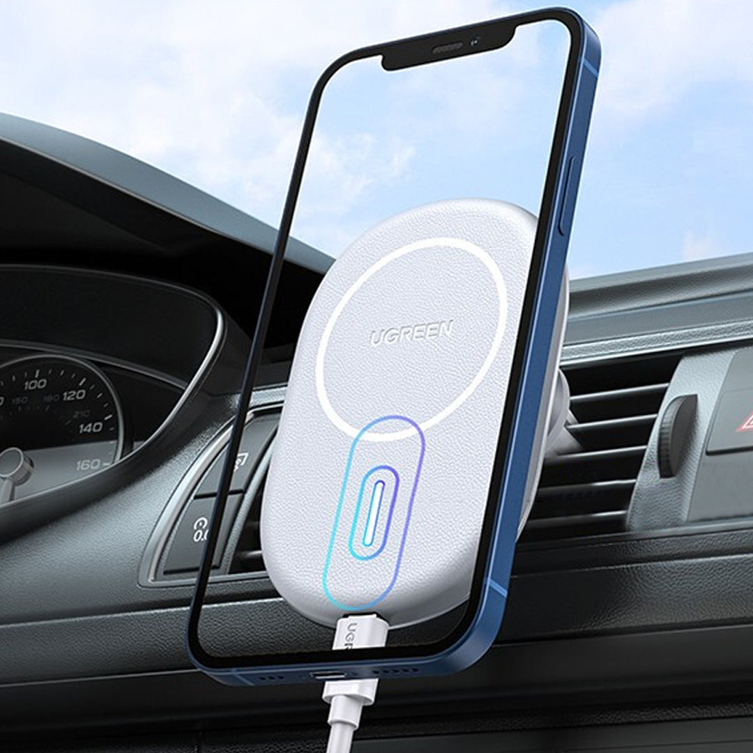 車載ホルダー ワイヤレス充電 マグネット式 エアコン吹き出し口用 スマホ iPhone 13/iPhone12