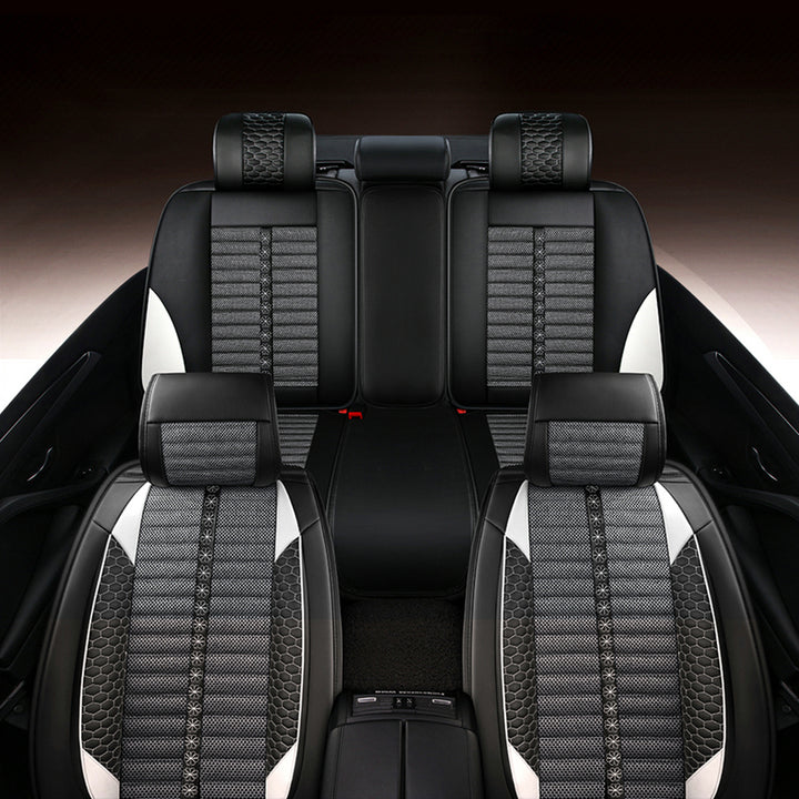 リネン製 汎用シートカバー フィット感抜群 4色 通気防水 耐摩耗性 軽/普自動車 SUV