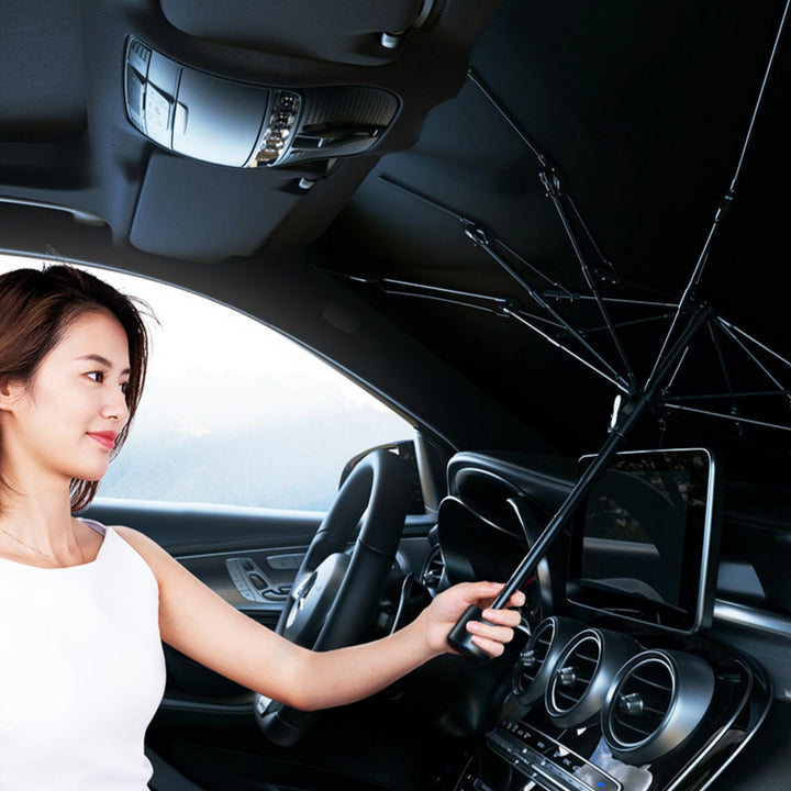 車用サンシェード  傘式  折りたたみ傘 日よけ 紫外線カット 車保護 車種汎用 収納便利