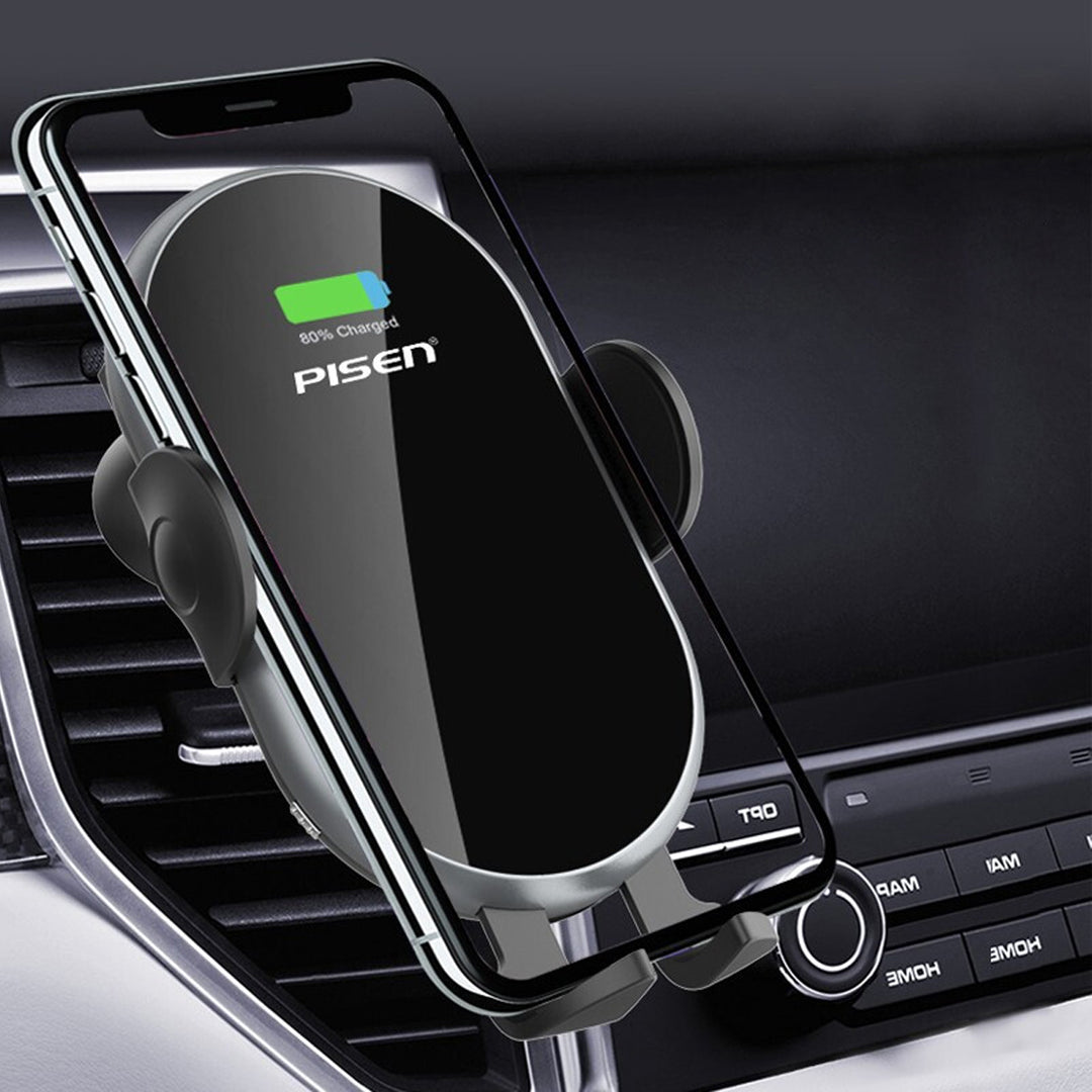 ワイヤレス充電 スマホホルダー 自動開閉 エアコン吹き出し口式 全機種 車