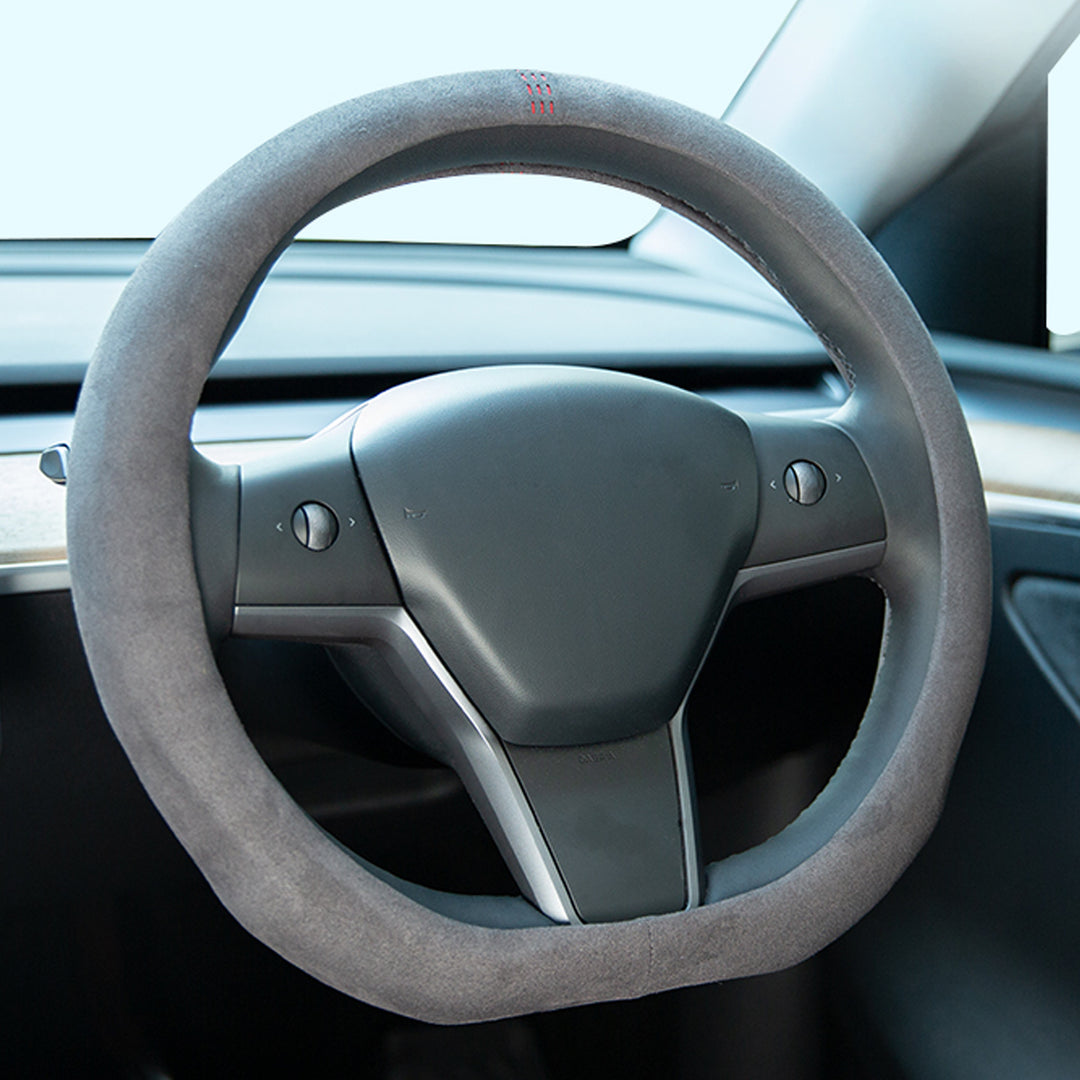 TESLAテスラ model3/Y/X/S アルカンターラスエード 高級ハンドルカバー D型  36CM