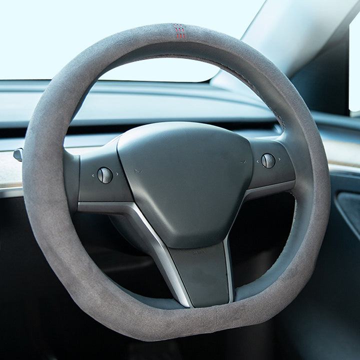 TESLAテスラ model3/Y/X/S アルカンターラスエード 高級ハンドルカバー D型  36CM