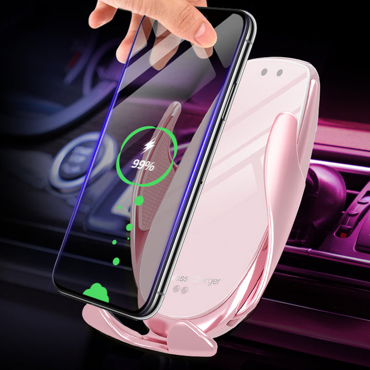 オシャレ 高級感 スマホホルダー ワイヤレス充電 エアコン吹き出し口/ 吸盤タイプ 女性