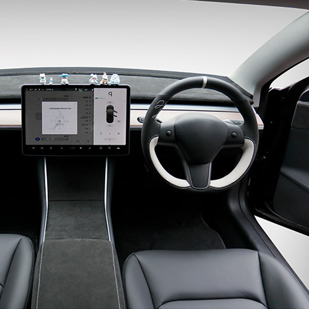 TESLAテスラModel3/Y/X/S アルカンターラ 高級ハンドルカバー  編み込み式 オーダーメイド