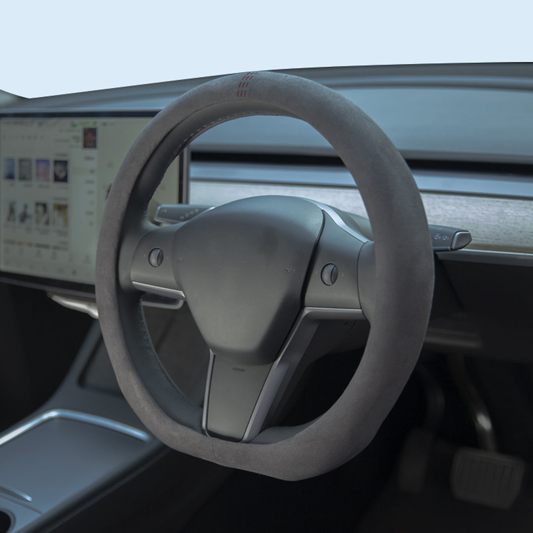 TESLAテスラ model3/Y/X/S アルカンターラスエード 高級ハンドルカバー D型  36CM