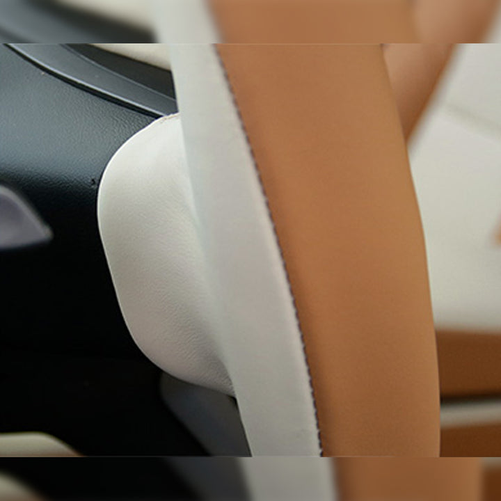 TESLAテスラ model3/Y/X/S 本革 高級ハンドルカバー 編み込み式  オーダーメイド