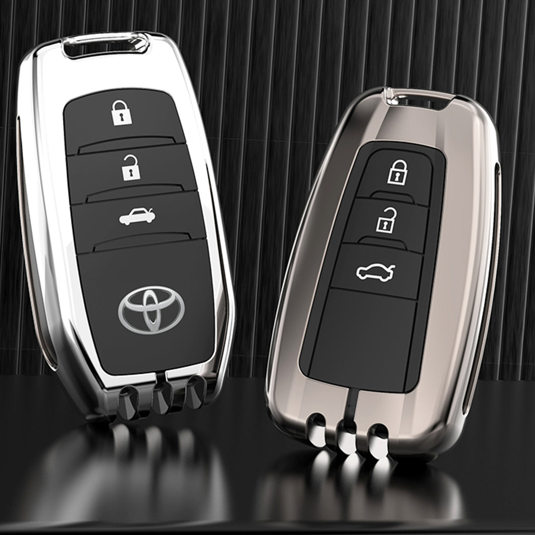 TOYOTA 車用 キーケース キーカバー 高級感 合金製 360度ボタン保護 全面保護 亜鉛合金メタル 車専用設計 フィット感