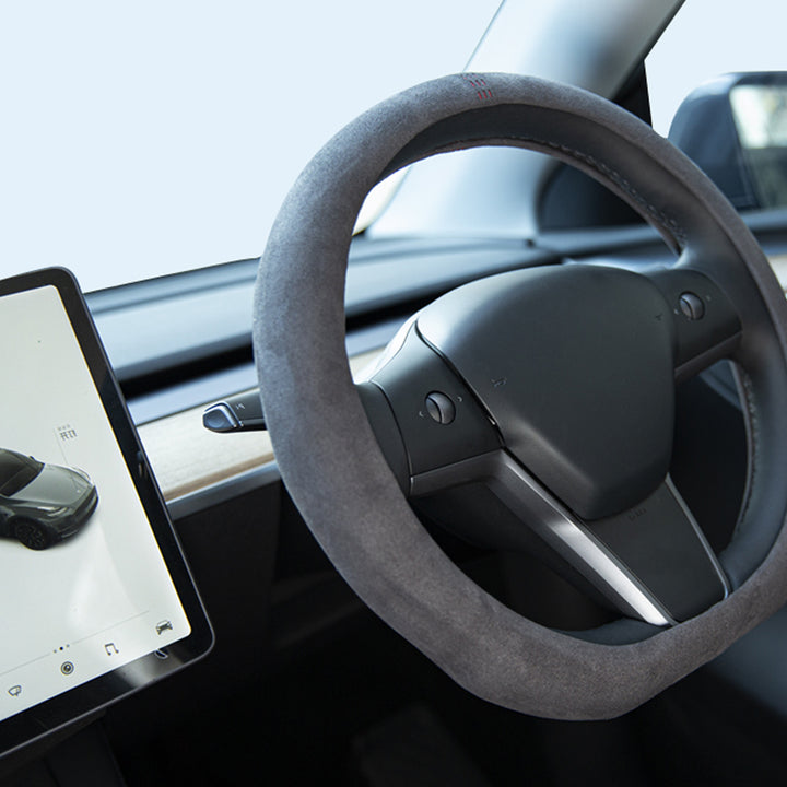 TESLAテスラ model3/Y/X/S アルカンターラスエード 高級ハンドルカバー D型  36CM