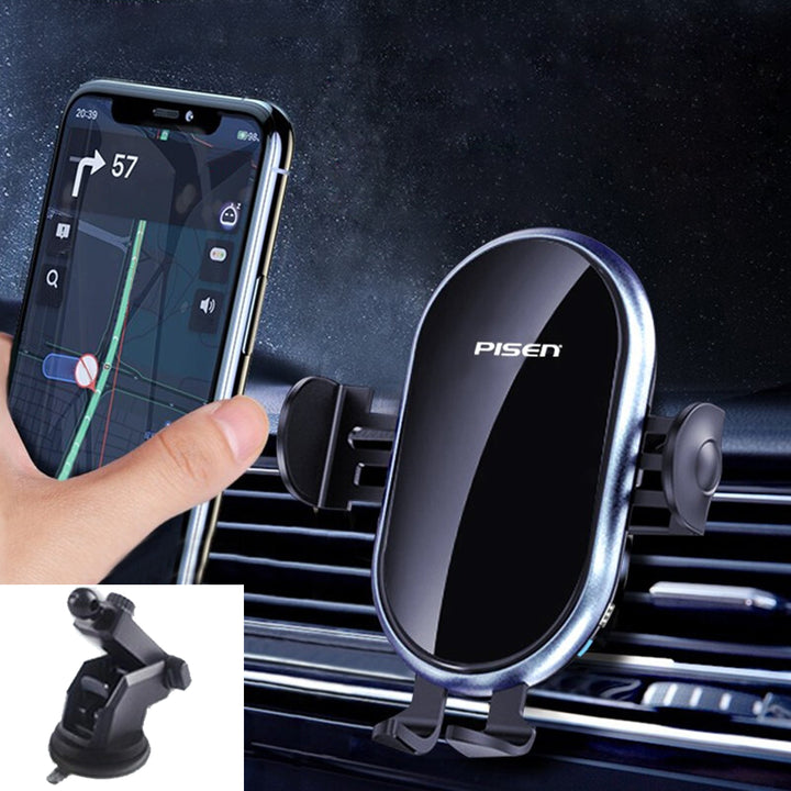 ワイヤレス充電 スマホホルダー 自動開閉 エアコン吹き出し口式 全機種 車