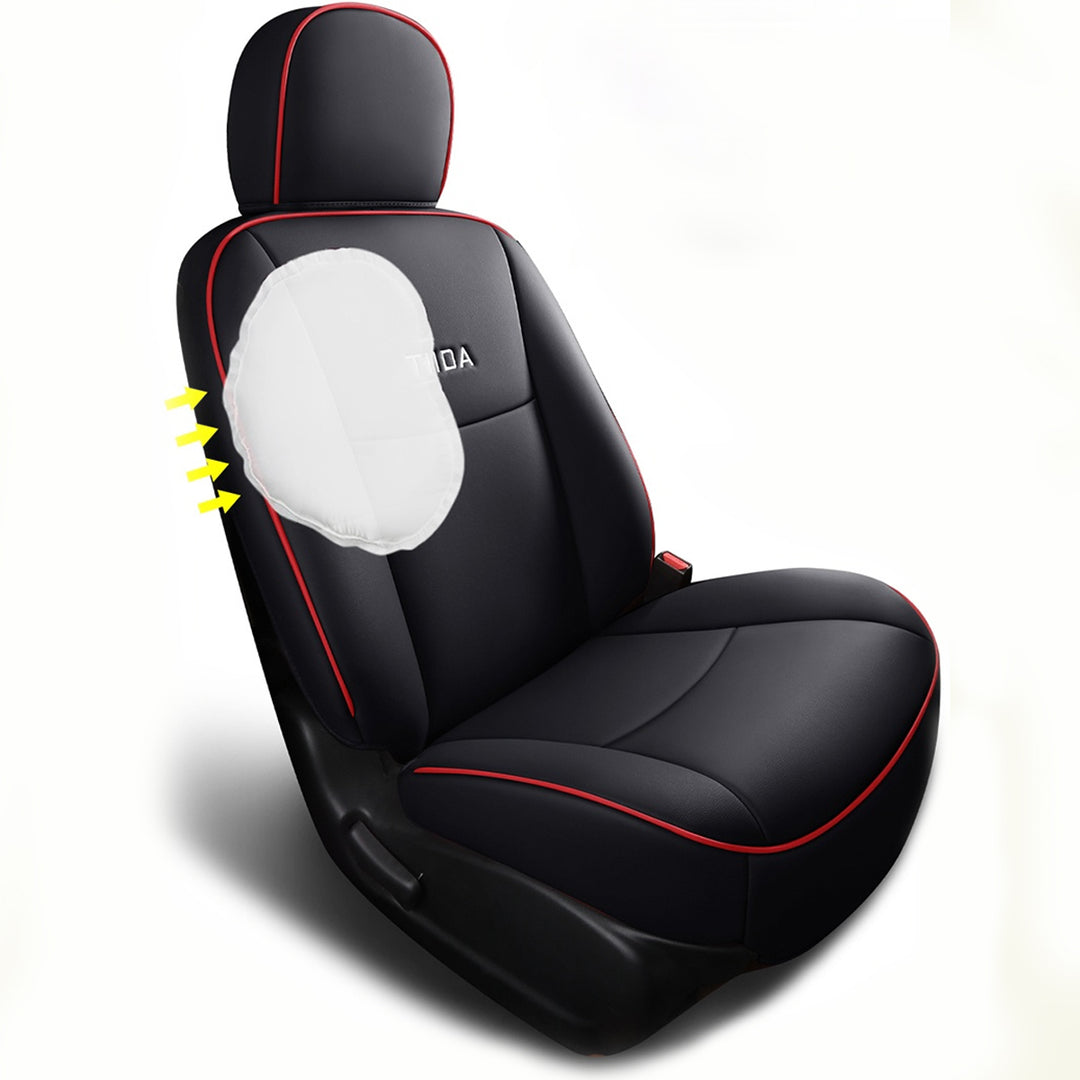 日産 ティーダ専用 耐久性 高級シートカバー4色 防水 おしゃれ カスタムロゴ 全席セット