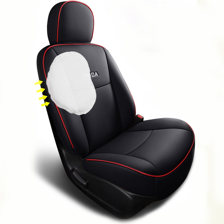 日産 ティーダ専用 耐久性 高級シートカバー4色 防水 おしゃれ カスタムロゴ 全席セット