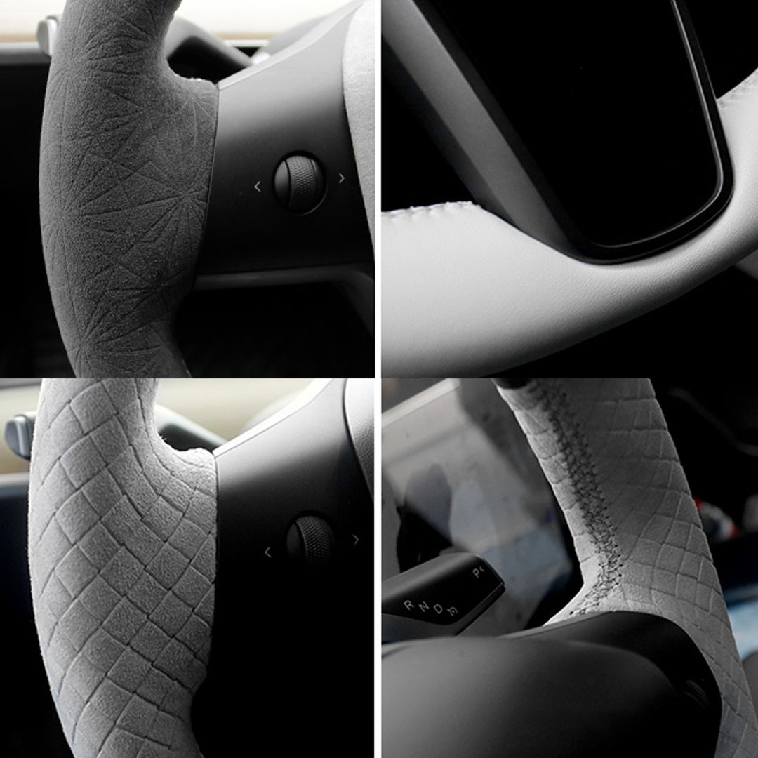 TESLAテスラModel3/Y/X/S アルカンターラ 高級ハンドルカバー  編み込み式 オーダーメイド