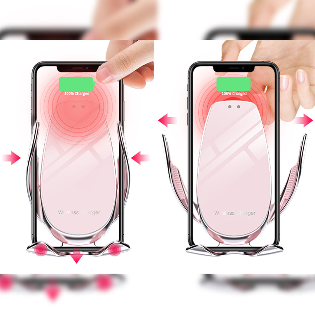 オシャレ 高級感 スマホホルダー ワイヤレス充電 エアコン吹き出し口/ 吸盤タイプ 女性