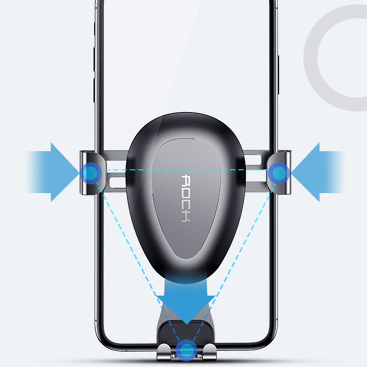 スマホホルダー 重力式自動開閉 エアコン吹き出し口用 全機種 360°回転 片手操作