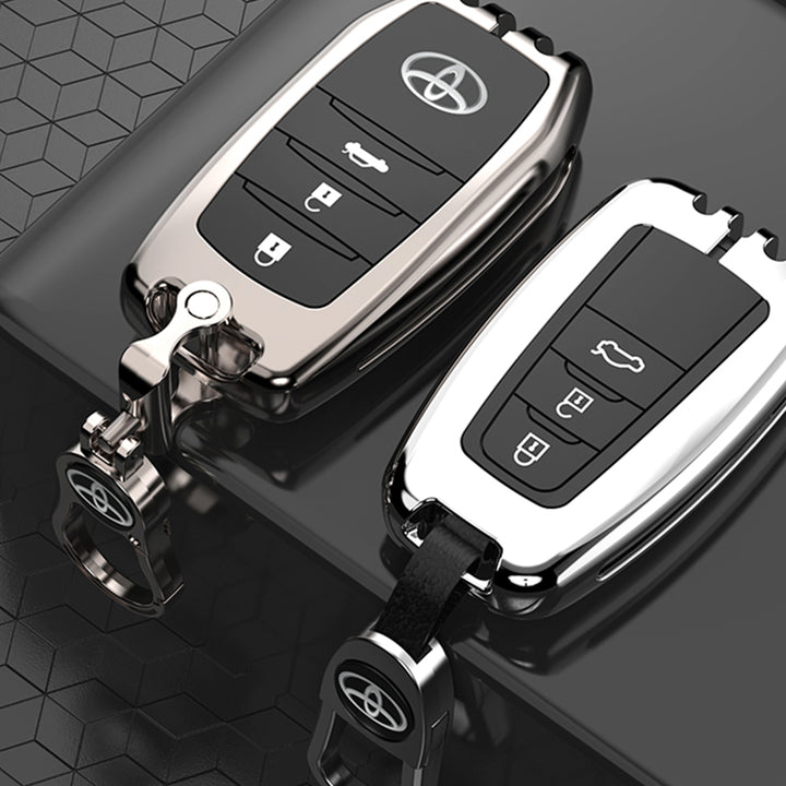 TOYOTA 車用 キーケース キーカバー 高級感 合金製 360度ボタン保護 全面保護 亜鉛合金メタル 車専用設計 フィット感
