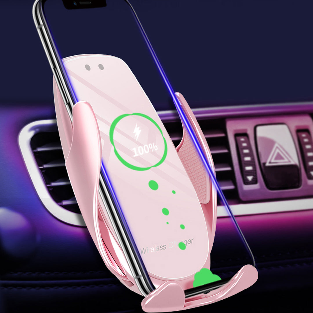 オシャレ 高級感 スマホホルダー ワイヤレス充電 エアコン吹き出し口/ 吸盤タイプ 女性