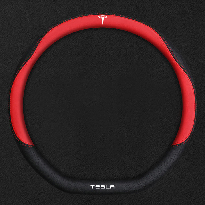 TESLAテスラ model3/Y/X/S 高級レザー スエード ハンドルカバー おしゃれ O型 D型 36CM