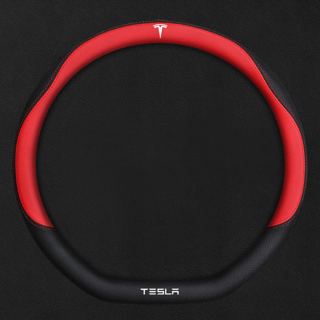 TESLAテスラ model3/Y/X/S 高級レザー スエード ハンドルカバー おしゃれ O型 D型 36CM