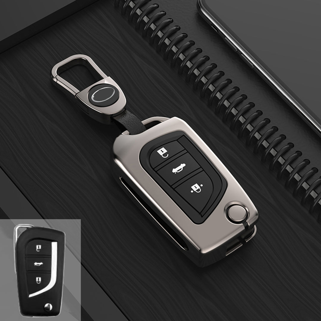 TOYOTA 車用 キーケース キーカバー 高級感 合金製 360度ボタン保護 全面保護 亜鉛合金メタル 車専用設計 フィット感