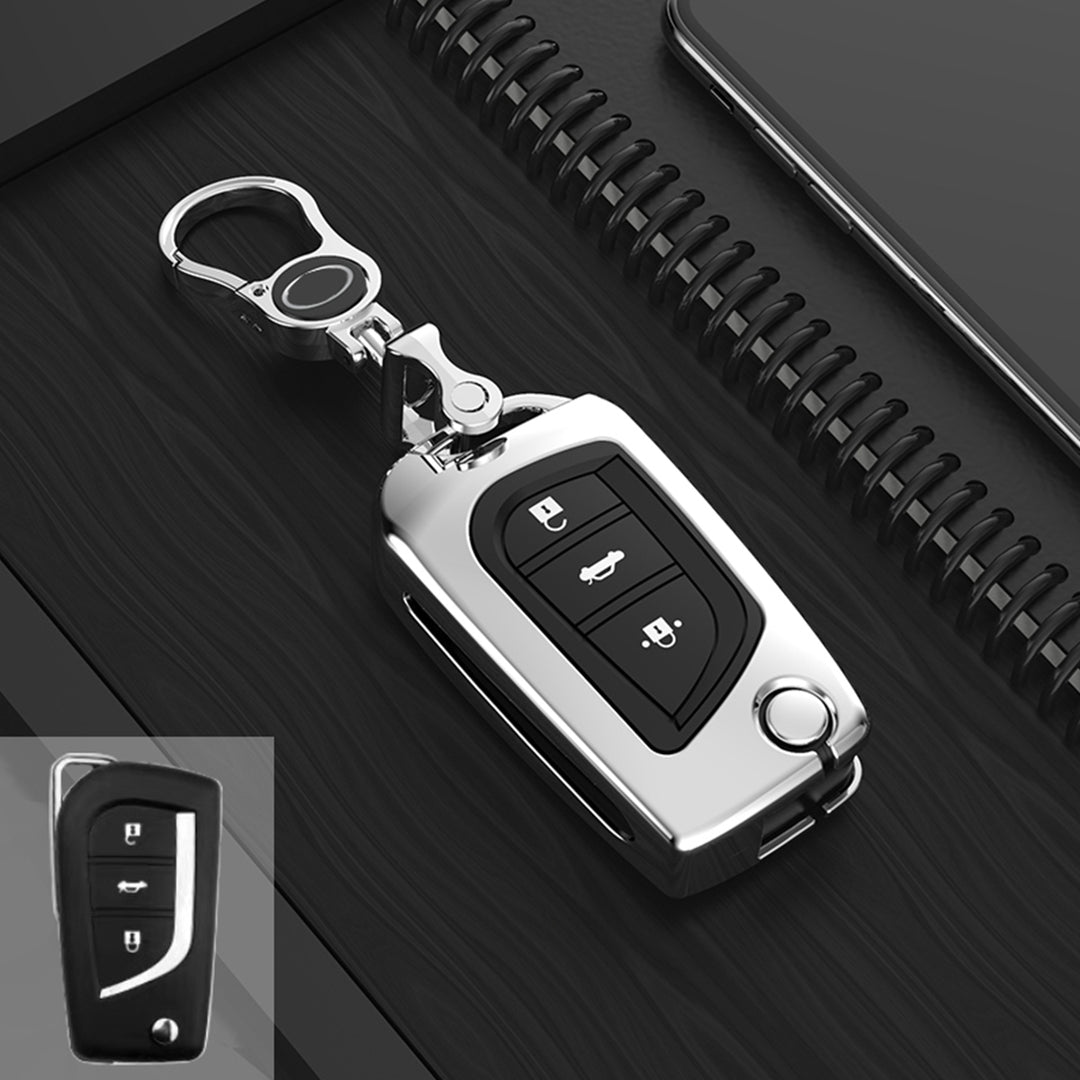 TOYOTA 車用 キーケース キーカバー 高級感 合金製 360度ボタン保護 全面保護 亜鉛合金メタル 車専用設計 フィット感
