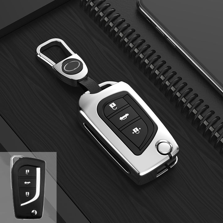 TOYOTA 車用 キーケース キーカバー 高級感 合金製 360度ボタン保護 全面保護 亜鉛合金メタル 車専用設計 フィット感