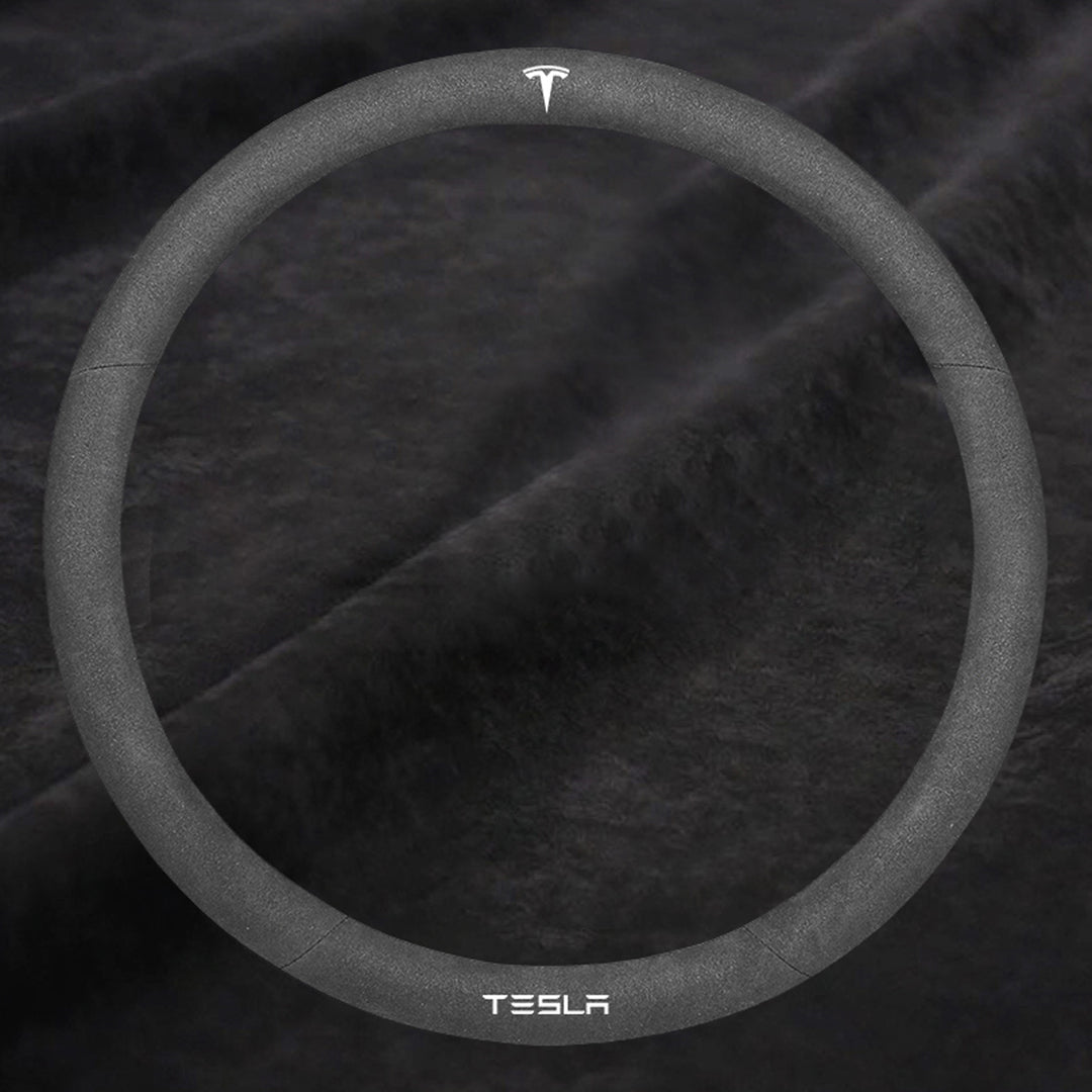 TESLAテスラ model3/Y/X/S 高級レザー スエード ハンドルカバー おしゃれ O型 D型 36CM