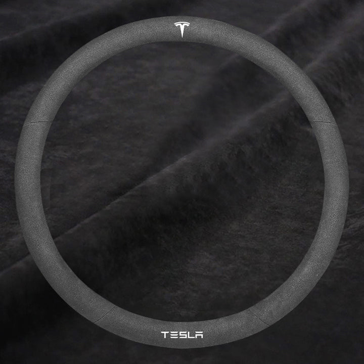 TESLAテスラ model3/Y/X/S 高級レザー スエード ハンドルカバー おしゃれ O型 D型 36CM