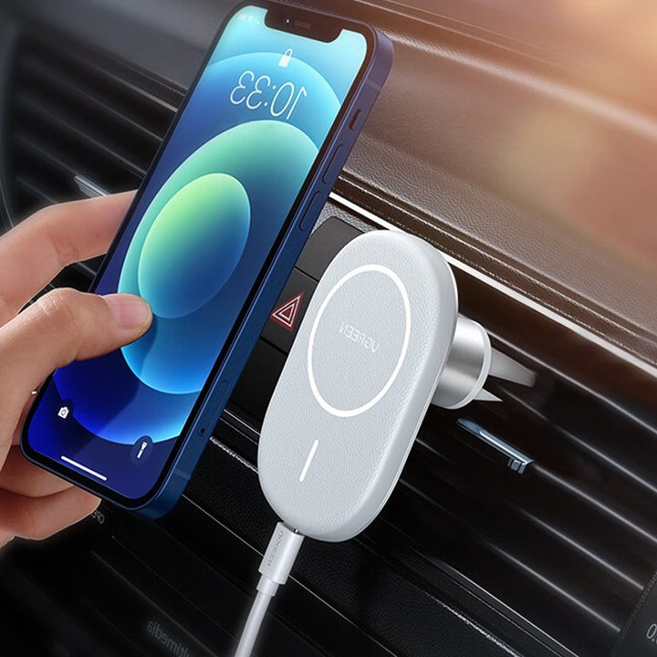 車載ホルダー ワイヤレス充電 マグネット式 エアコン吹き出し口用 スマホ iPhone 13/iPhone12