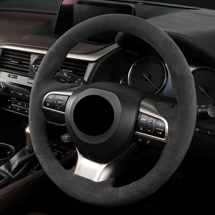 LEXUS レクサス Alcantara 本革 スエード ハンドルカバー 編み込み式 オーダーメイド