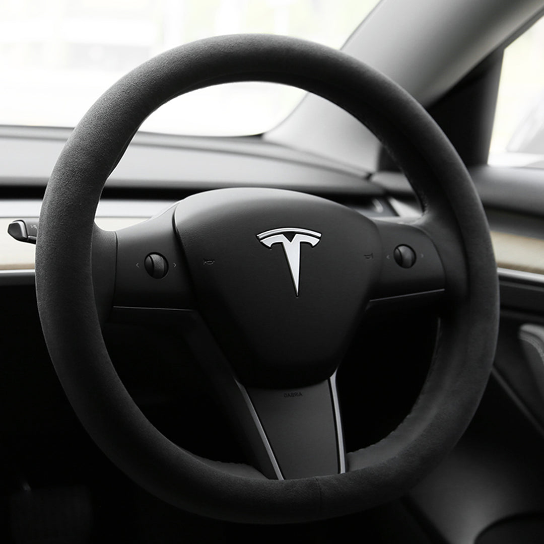 TESLAテスラ  高級スエード ハンドルカバー 手触れよし フィット感抜群 36CM D型